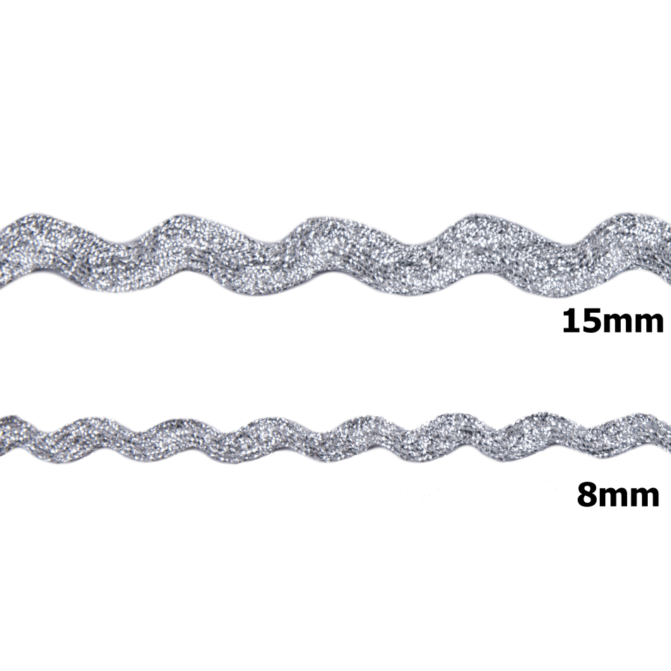 Essential Trimmings Silver Metalic Ric Rac Trim