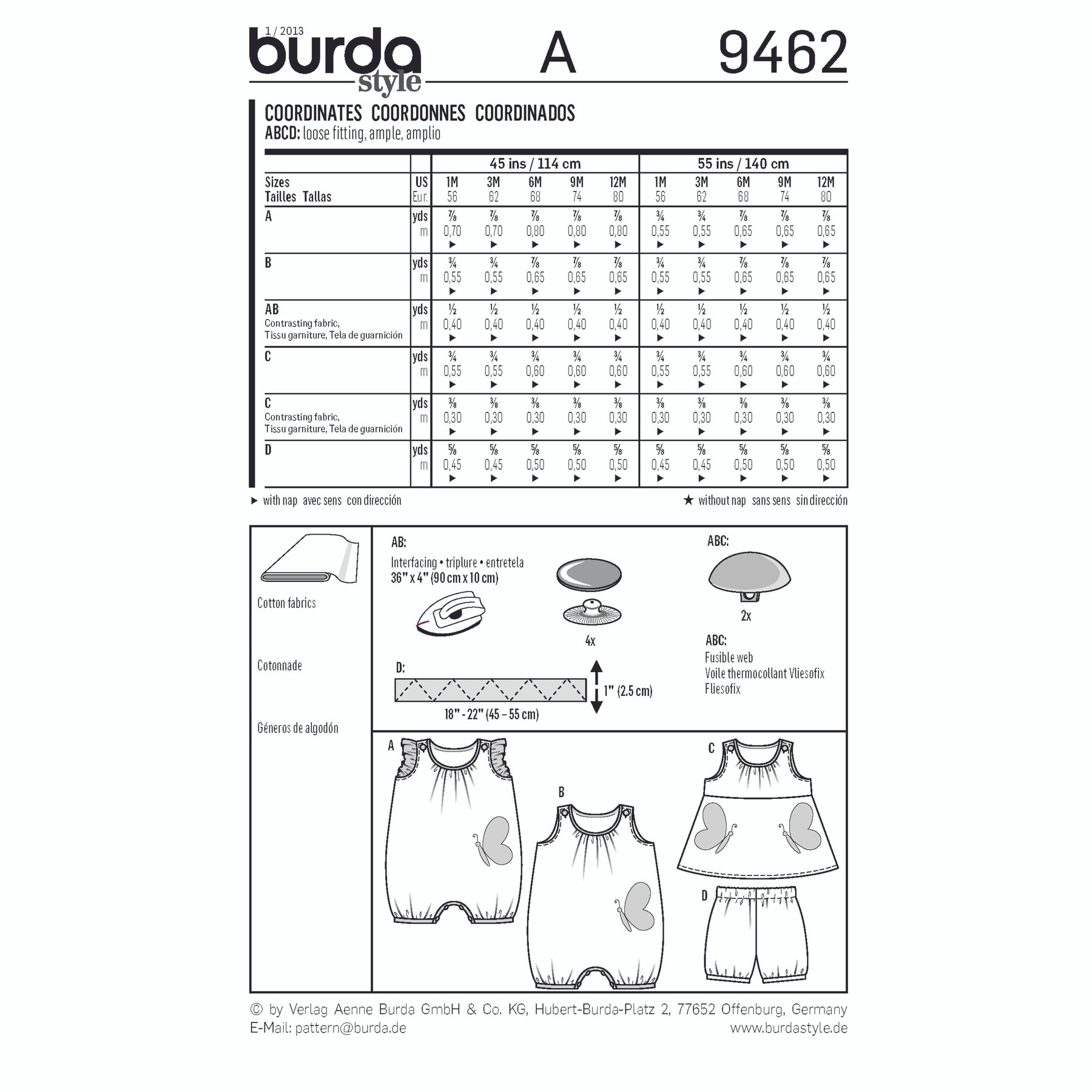Patterns 9562 Burda Style Sewing Pattern 9462 Coordinates