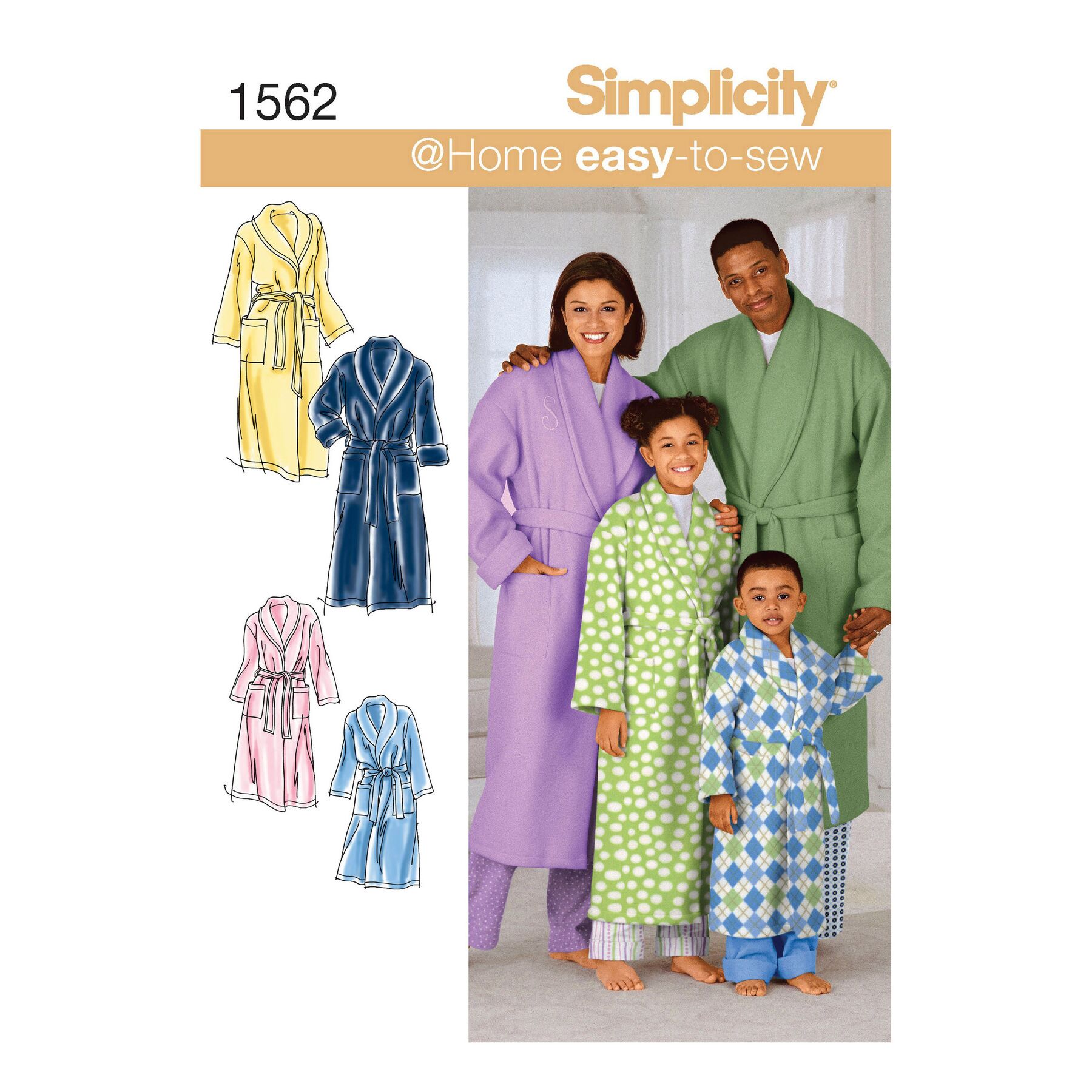 Simplicity Sewing Pattern S1562 Child's, Teens' & Adults' Robe and Belt ...