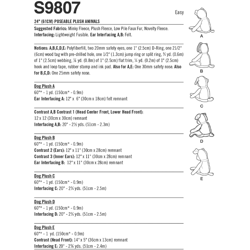 Simplicity Sewing Pattern S9806 Plush Reptiles