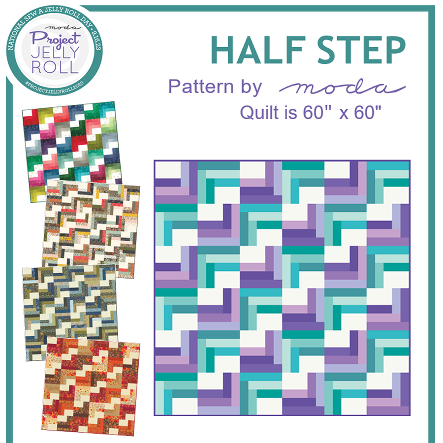 Half Step Pattern Moda Jelly Roll Quilt Pattern